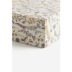 Cotton Bed Sheets H&M Patterned cotton fitted Bed Sheet Beige