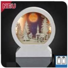 Hellum 522907 LED-Szenerie Vinterkirke julemand Varmhvid