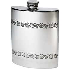 Fickpluntor Wentworth Pewter 6oz Shamrock Pewter Kidney Hip Flask