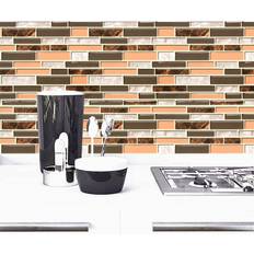 Livebor Livebor Brown and Gray Peel and Stick Backsplash Kitchen Wallpaper 11.8inch x 393.7inch Bathroom Wallpaper Kitchen Backsplash Waterproof Contact Paper Countertop Removable Self Adhesive Wallpaper