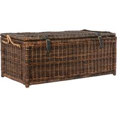 Rattan Benches Caden Brown Storage Bench 45.6x19.3"