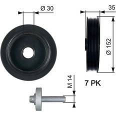 Gates TVD1127A Polea De CigüeÎal 152 PowerGrip PowerGrip