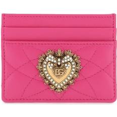 Roze Kaarthouders Dolce & Gabbana Devotion Card Holder Pink Leather