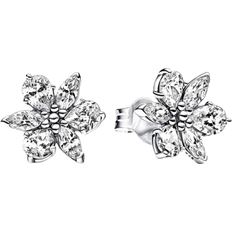 Pandora Argent Boucles d'oreilles Pandora Sparkling Herbarium Cluster Stud Earrings - Silver/Transparent