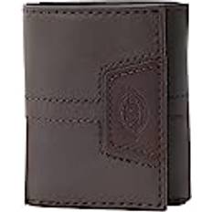 Dickies Men's Leather Extra Capacity Trifold Wallet Brown