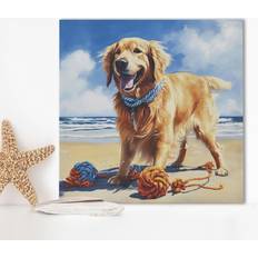 Interior Details Madison Park Beach Dogs Canvas Golden