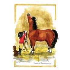 Alison's Animals Horses Passive Resistance Alison's Animals Cartoon Greeting Card Funny