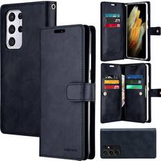 Goospery Goospery Mansoor Wallet for Galaxy S21 Ultra 6.8"2021 Case, Double Sided Multi-Slot Inner Flap Card Holder Ample Storage Flip Phone Cover Navy S21U-MAN-NVY