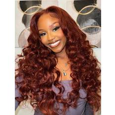 Hair Products UNice 13x4 Pre-Cut Lace Frontal Body Wave Wig Reddish