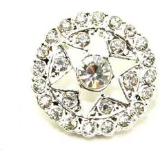 Silver Buttons Minerva Glass Diamante Buttons Silver each
