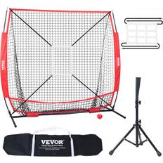 Cages de Frappe et Filets VEVOR Filet d'Entraînement de Baseball Softball 244x211 cm, Filet pour Frapper, Attraper, Lancer, Équipement de Baseball avec Cadre d'Arc, Sac de Transport, Zone de Frappe, Balle, Tee de Frappeur