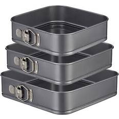 Springform Square Set Of 3 24 26 28 cm Anthracite
