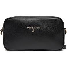 Læder Crossbody Taske Med Logo - Sort