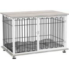 Pets Pawhut Indoor Dog Crate Furniture, Side End Soft