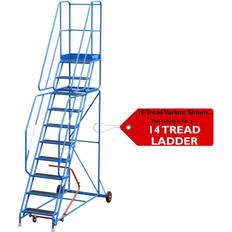 Loops 14 Tread Mobile Warehouse Stairs Anti Slip Steps 4.5m Portable Safety Ladder