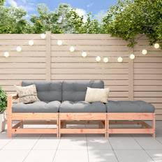 Quadratisch Lounge-Sets vidaXL 3-tlg Garten-Lounge-Set Massivholz Douglasie Braun Lounge-Set