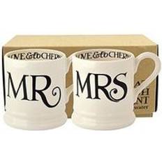 Emma Bridgewater Black Toast 'Mr & Mrs' Set of 2