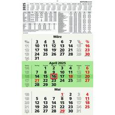 Blau Kalender Zettler 3-Monatskalender Recycling 2025