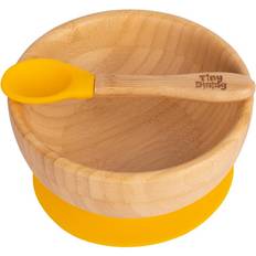 Baby Care Tiny Dining Bamboo Baby Suction Bowl & Spoon Set Yellow