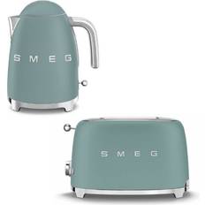 Kettles Smeg Matte Bundle Set KLF03 Kettle & TSF01 2 Slice Toaster - Emerald Green