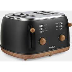Toasters VonHaus Fika Black & Wood 4 Slice