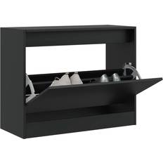 vidaXL Shoe Cabinet Black 80 x 34 x 63 cm