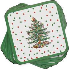 Bed Bath & Beyond Christmas Tree Polka Dot Coaster 6pcs