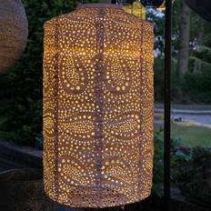 LUMIZ Cylinder Paisley Solar Lantern 18 Pink