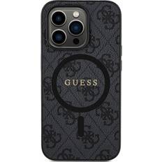 Guess 4G Leather Metal Logo with MagSafe for iPhone 15 Pro Max Black