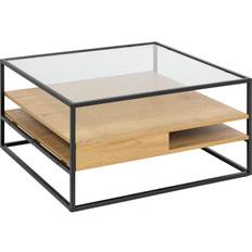 Glas Bord Livetastic Sakila 80 x 80 cm Transparent Soffbord 80x80cm