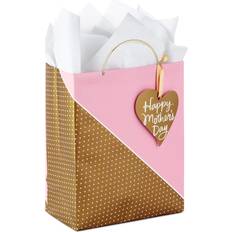 Mother's Day Gift Bags Hällmark Hallmark 9" Medium Mother's Day Gift Bag with Tissue Paper Pink and Gold Polka Dots