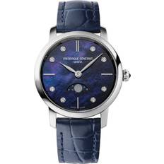 Frederique Constant Analog Modell FC Slimline Ladies MOONPHASE 30MM Varumärke FC-206MPND1S6, Blå