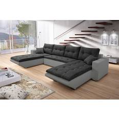 Gris Canapés Sofa NINO XL Grau-Schwarz Canapé