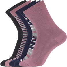 5 stk Strømper Copenhagen Bamboo Socks in Mauve and Stripe Mix 5-packs - The Stripe