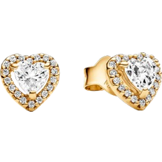 Pandora Orecchini Pandora Sparkling Elevated Heart Stud Earrings - Gold/Transparent