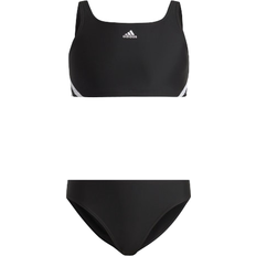 Fille Maillots de bain Adidas Girl's 3-Striped Sportwear Bikinis - Black/White