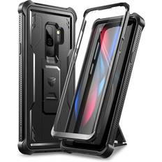 Dexnor Dexnor Fodral för Samsung Galaxy S9 Plus med integrerat skärmskydd fram och bak 360 Full Body stötskydd med stativ svart
