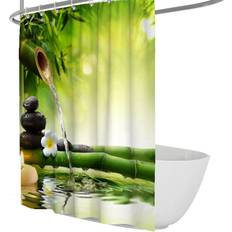 Bamboo Shower Curtains Wewoo Home Spa Zen Water Yoga Shower Flower