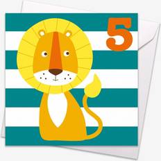 Age 5 Lion Birthday Card