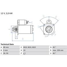 Bosch Starttimoottori 12V 2 10 30 Links