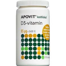 Apovit d3 vitamin Apovit D3 Vitamin Tablets 85 Micrograms 200 stk