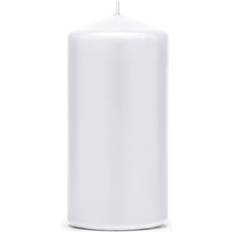 Bloklys PartyDeco Bloklys Mat Hvid Stearinljus 12cm 6st