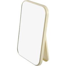 Unique Bargains Desktop Foldable Makeup Mirror, Dressing Desk Bedroom Hd Square Travel Portable Mirror For Girl Women, Beige, 8"X6"