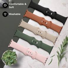 Shein 5pcs Silicon Sport Watch Band Strap Compatible With Apple Watch 38/40/41/42/44/45/46/49mm