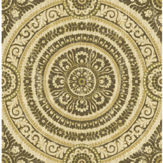 Seabrook Designs Caspien Medallion Unpasted Wallpaper Metallic Gold & Sage