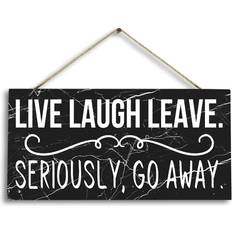 Shein 1PC Funny Slogan Wooden Hanging Sign, LIVE LAUGH SERIOUS GO Väggdekor