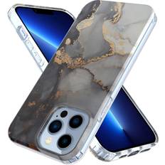 Mobile Phone Cases Jasilon [Anti-Yellowing]Magnetic Clear Case for iPhone 13 Pro Max Case 6.7[Compatible with MagSafe Charger&Battery][Drop Protection][Shock-Absorbing Corners]Protective Case Bumper Cover MarbleBlack