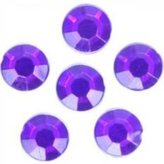 Purple DIY Trimits Round Stick On Diamantes Purple per pack of 50