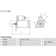 Bosch Starter Motor 1670 12V 1.7 kW