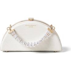 Aspinal of London Luna Clutch in White Lizard